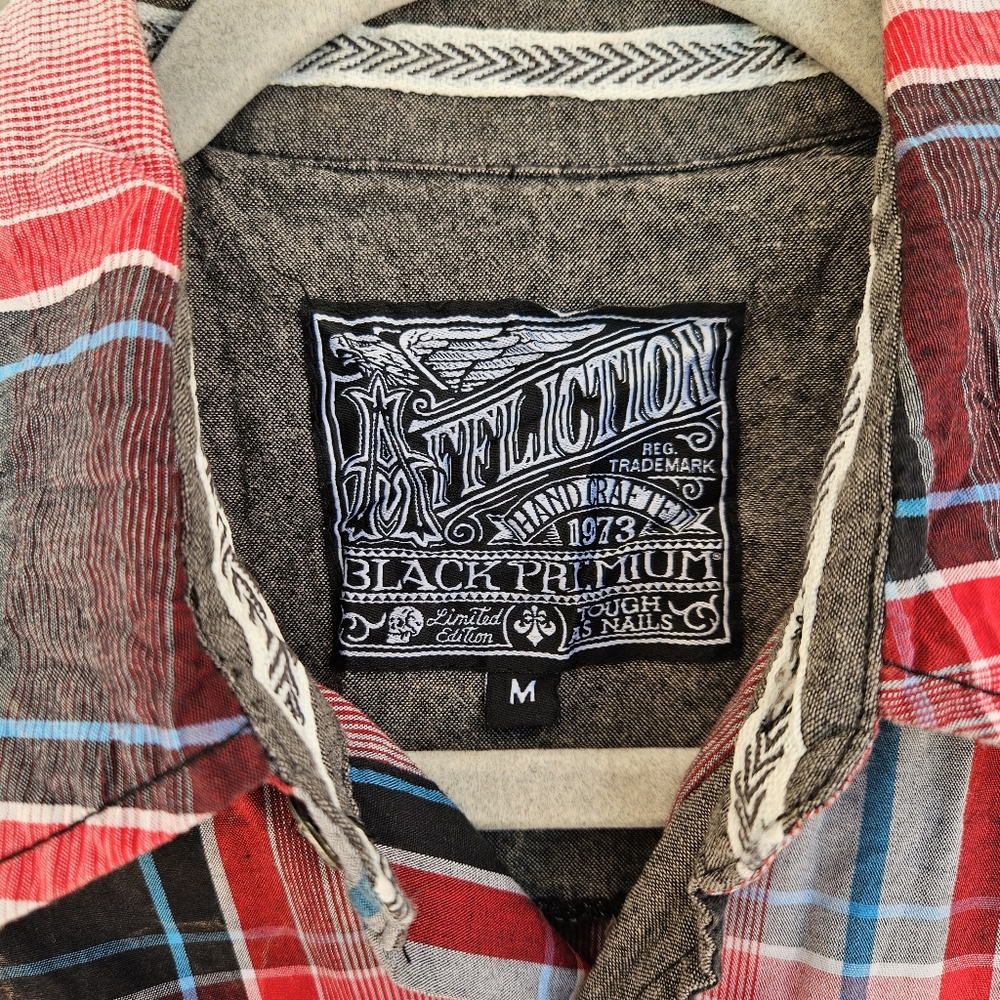 Affliction Button-Down Long Sleeve Plaid Shirt Si… - image 4